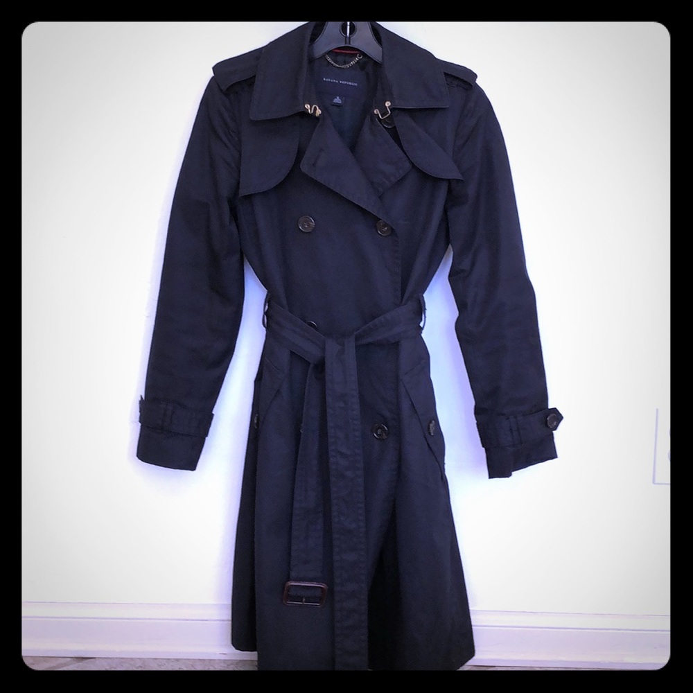 Banana Republic knee length trench coat.